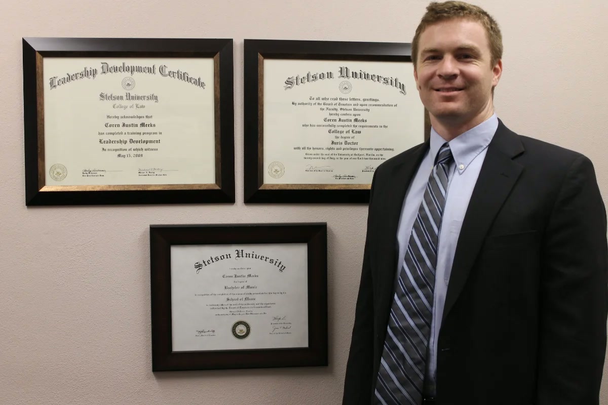 Attorney Coren J. Meeks, owner of Swift Title, in his DeLand office